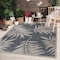 World Rug Gallery Leaf Design for Patio Outdoor Rugs 5'x7' Blue 407BLUE5X7 - alternate 2